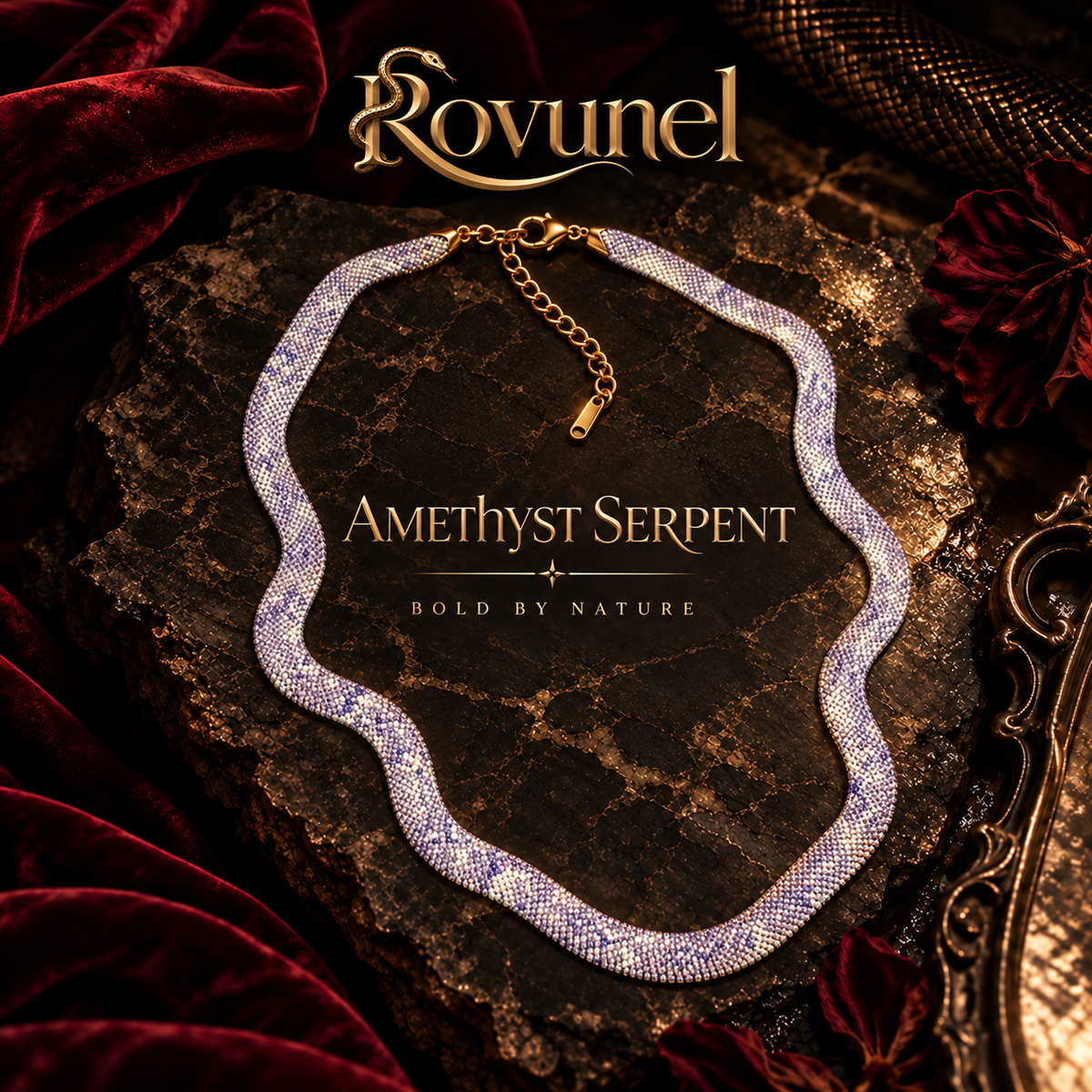 Rovunel™ Serpent Statement Necklace – A Symbol of Mystery & Power