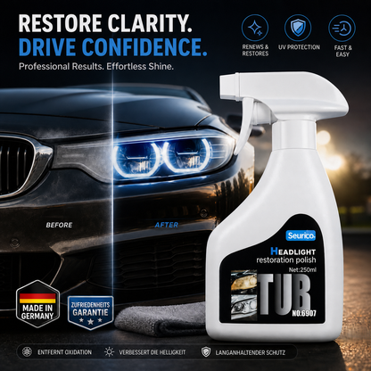 🚘 Automotive Headlamp Restoration Kit — FREE Towel & Sponge Included