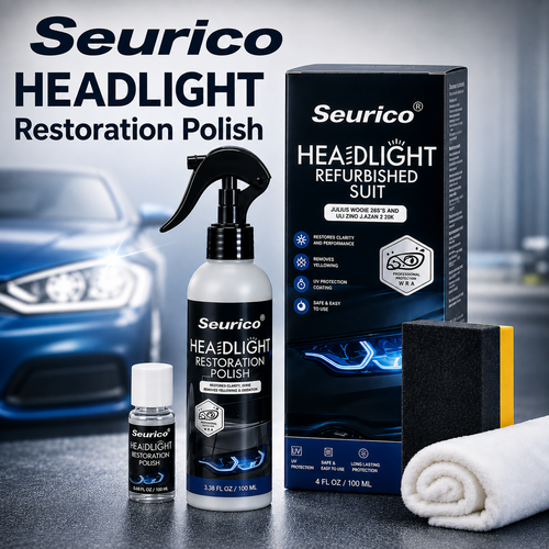 🚘Automotive Headlamp Restoration Fluid Kit – 💡Suitable for Yellowed or Foggy Lenses & Clear Surfaces | Essential for Home & Garage Use🏠