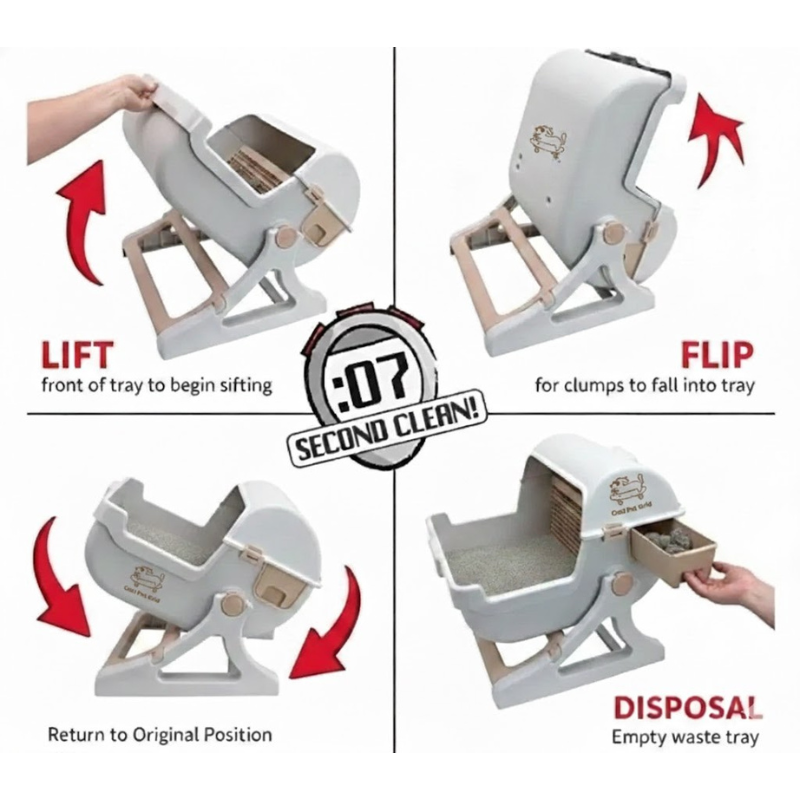 Semi-Automatic Cat Litter Box
