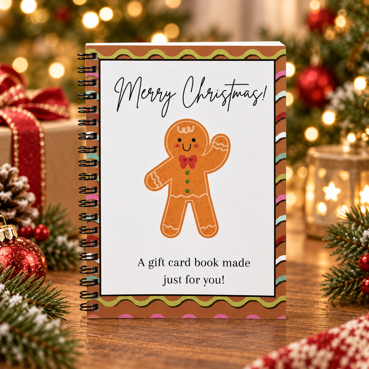 DIY Spiral Bound Merry Christmas Gift Card Album