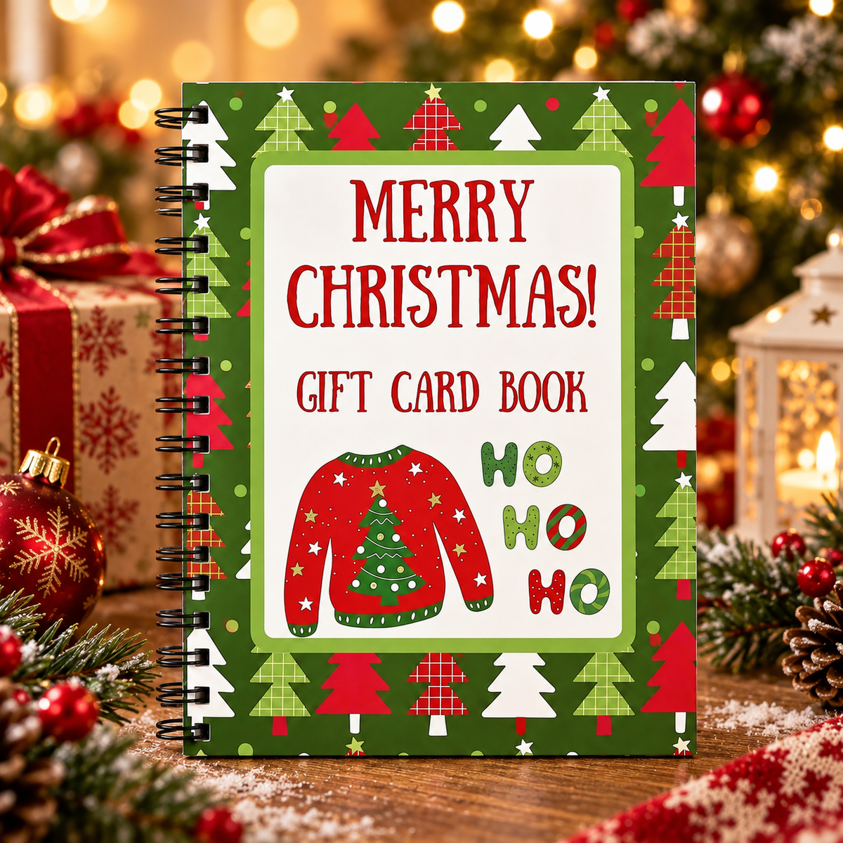 DIY Spiral Bound Merry Christmas Gift Card Album