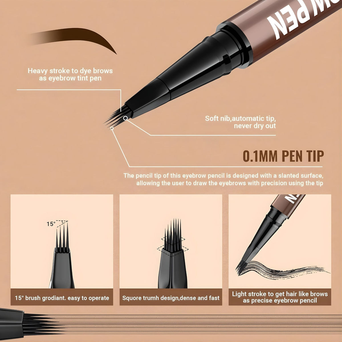 Zakdavi™ 2-in-1 Microblading Hair-Stroke Brow Pen