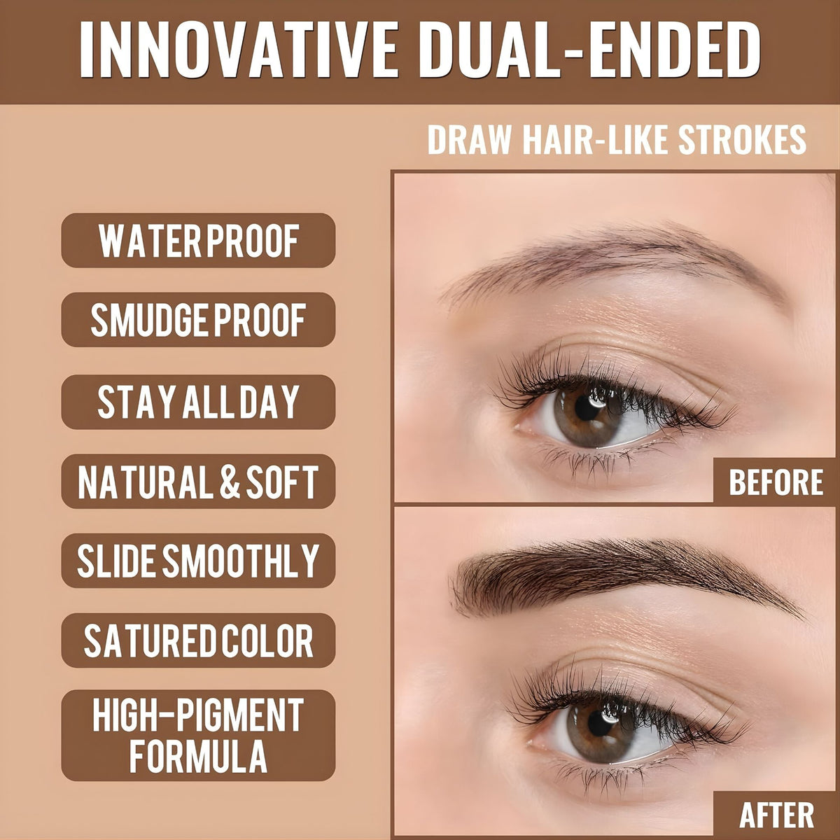 Zakdavi™ 2-in-1 Microblading Hair-Stroke Brow Pen