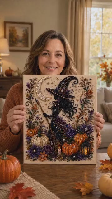 💥 Last Day 49% OFF – 👻✨ Halloween Pearl Art DIY Kit – Turn Tiny Pearls into Spooky-Cute Magic
